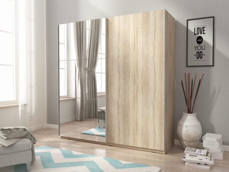 Szafa przesuwna Mika II 150 - Dąb Sonoma - Piaski