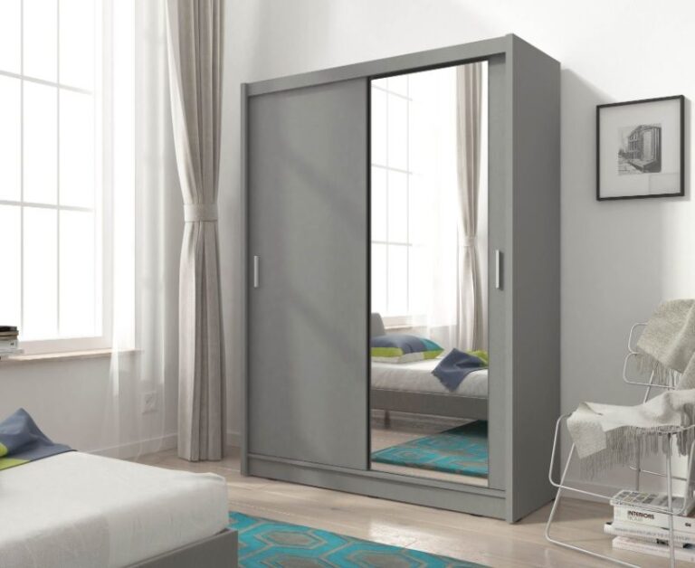Szafa przesuwna Maja z 1 Lustrem - 130 cm - Grafit – Piaski