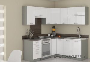 Meble Kuchenne Bianka Narożna Biały Połysk  - Lempert