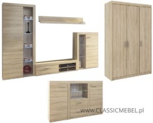 Meblościanka Rumba + Komoda Rumba + Szafa Rumba 3D – 3 kolory do wyboru !!! - Lempert