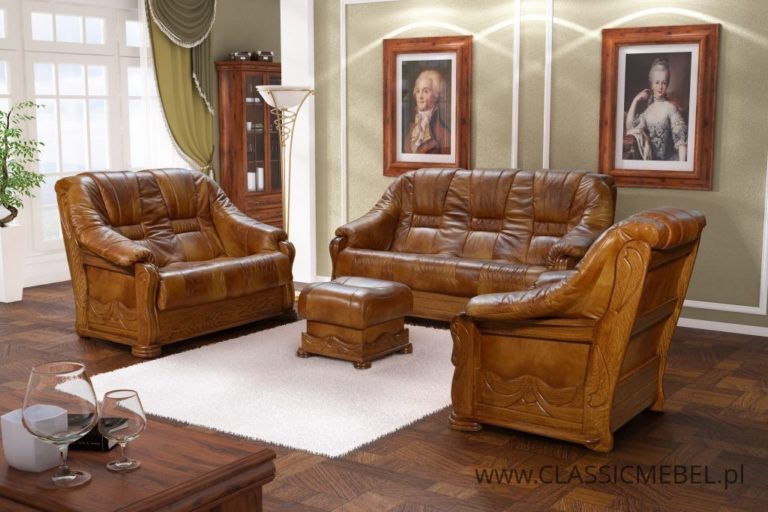 Stylowy zestaw Lord 3 + 2 + 1 – skóra naturalna - Classic