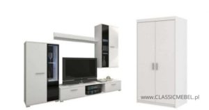 Meblościanka Salsa + Szafa Salsa 2D – Biała - Lempert