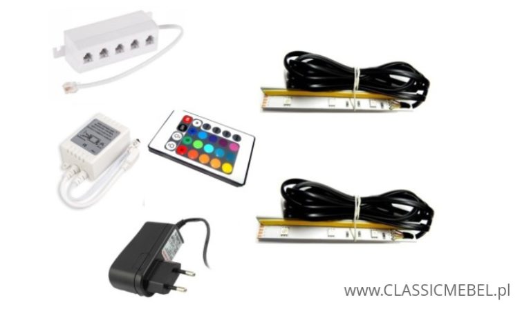 Oświetlenie LED 2 Klipowe RGB Na Pilota -  Meblościanka Salsa / Komoda Salsa / Komoda Rumba