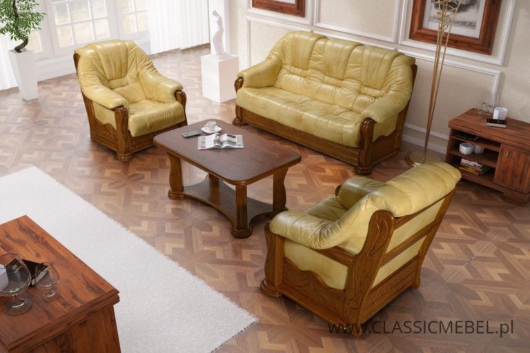 Stylowy zestaw Lord 3 + 1 + 1 – skóra naturalna - Classic