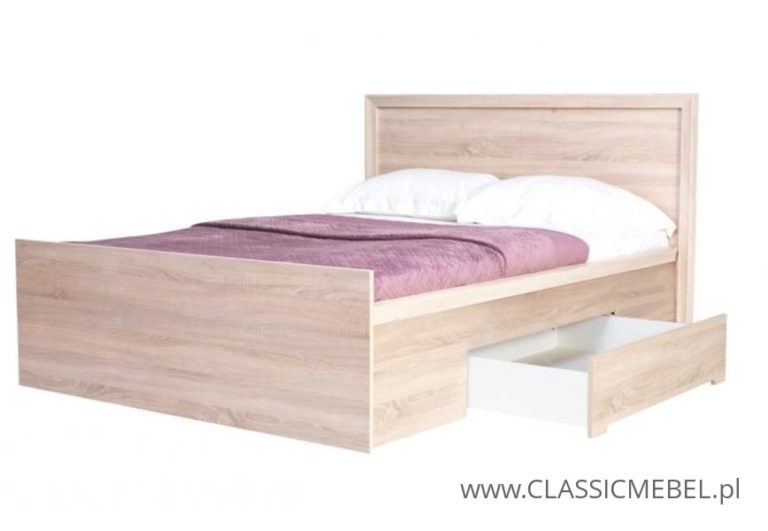 Łóżko Finezja F10 z szufladami - Dąb Sonoma - Maridex
