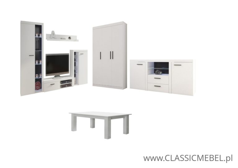 Zestaw Rumba do salonu - Biały - Lempert