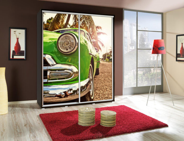 Szafa Penelopa 155 cm z motywem Auto 5 - Kasztan Wenge - Maridex