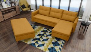 Narożnik AREO  z funkcją spania + pufa - Kinas