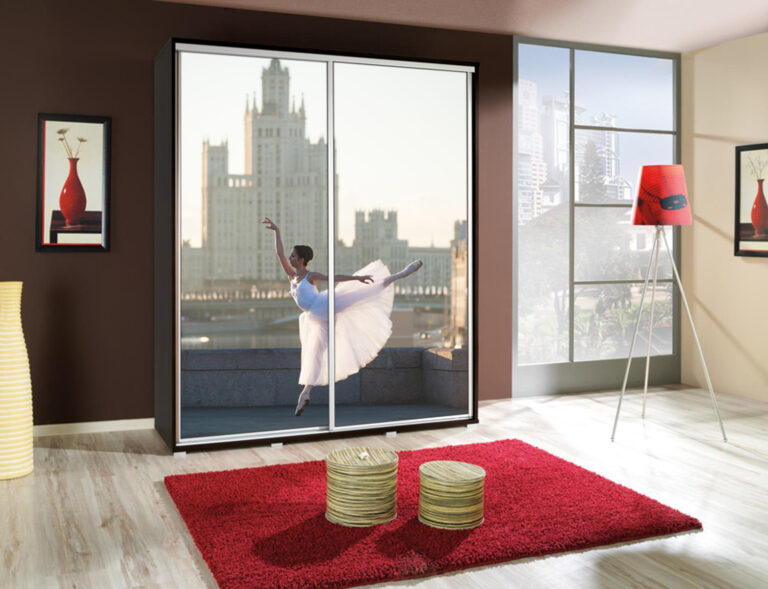 Szafa Penelopa 155 cm z motywem Baletnica 4 - Kasztan Wenge - Maridex