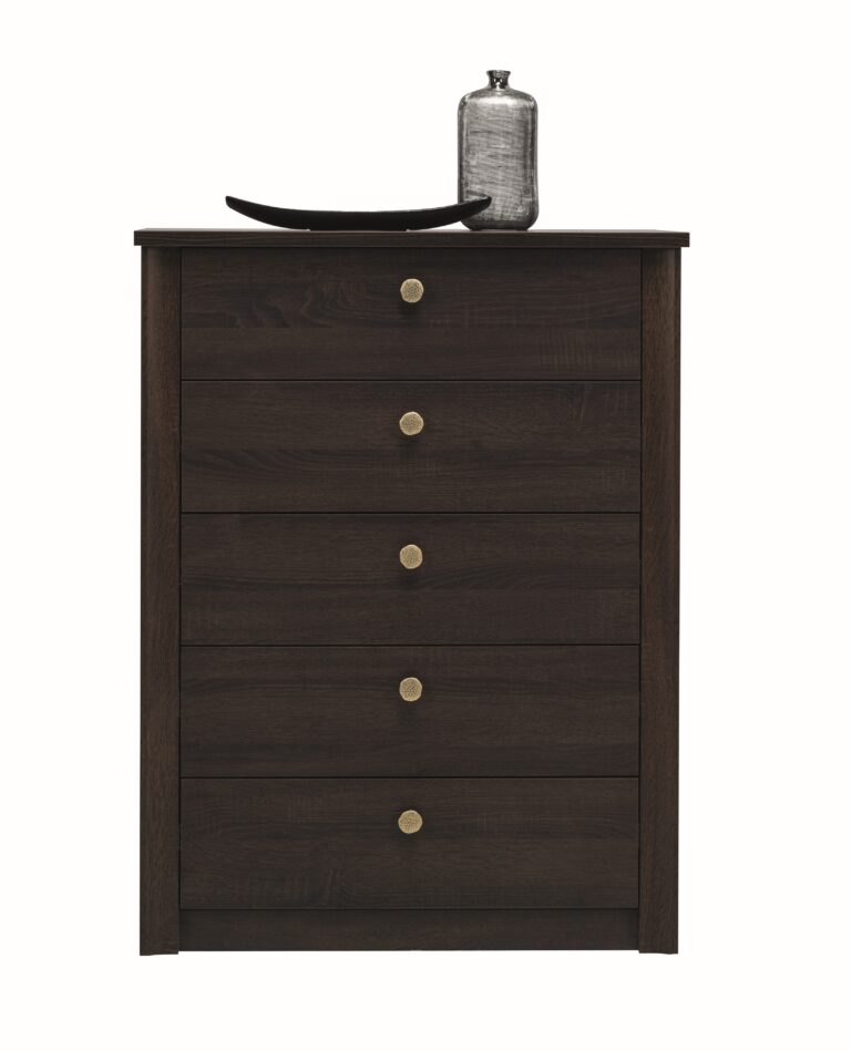 Komoda 5 szuflad Finezja F5 - Dąb Sonoma Czekolada - Maridex