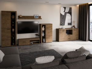 Meblościanka Rumba + Komoda Rumba - Dąb Lefkas - Lempert