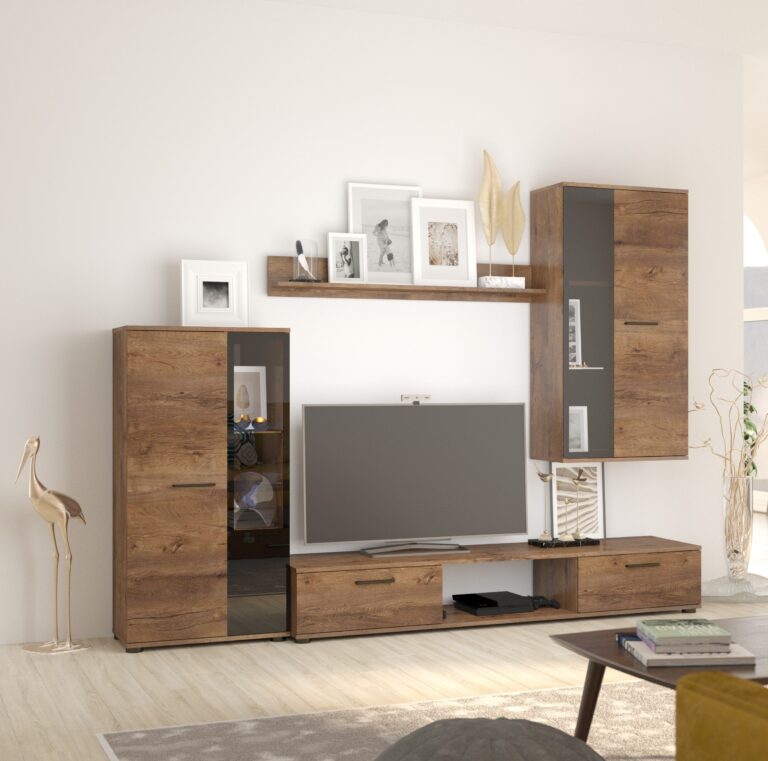 Meblościanka Salsa + Komoda Salsa Dąb Lefkas / Dąb Lefkas - Lempert