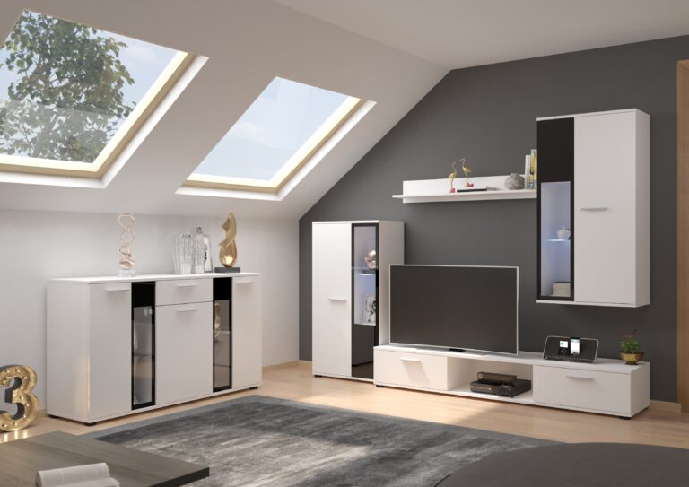 Meblościanka Salsa + Komoda Salsa Biała - Lempert