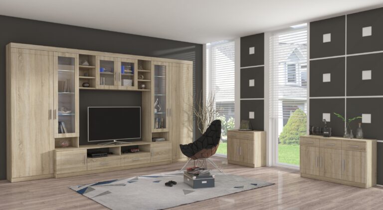 Duży Zestaw Do Salonu Paris Dąb Sonoma/Dąb Sonoma- Lempert