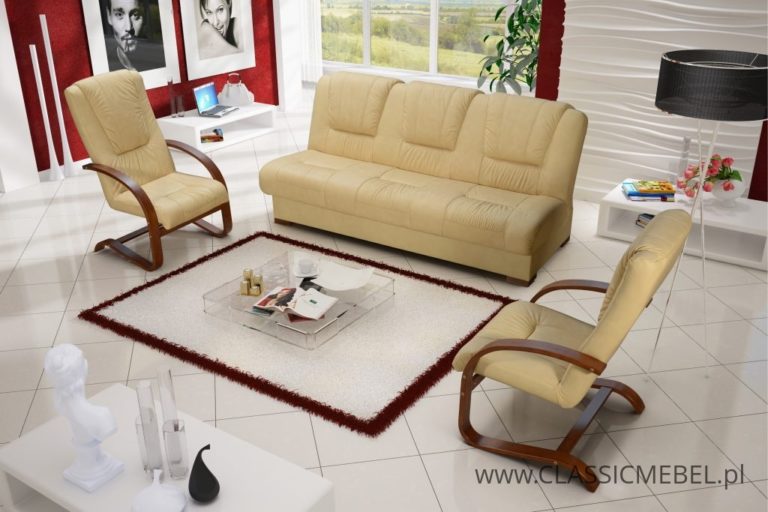 Stylowy zestaw Roma 3 + 1 + 1 – skóra naturalna - Classic