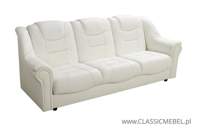 Stylowa Sofa Milano 3 osobowa – skóra naturalna + funkcja spania + pojemnik na pościel - Classic