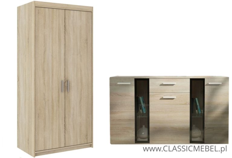 Szafa Salsa 2D + Komoda Salsa – Dąb Sonoma  Lempert