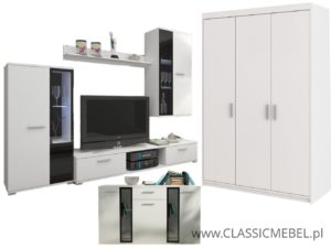 Meblościanka Salsa + Komoda Salsa + Szafa Salsa 3D - Dąb Lefkas