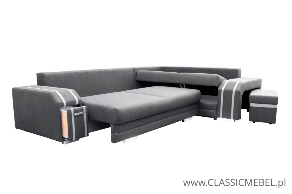 Narożnik AVATAR z funkcją spania pufa i barek