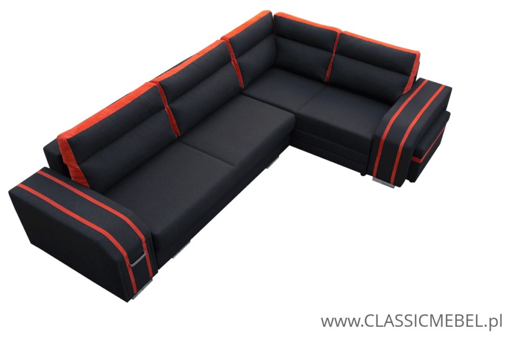 Narożnik AVATAR z funkcją spania pufa i barek