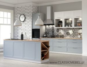 Meble Kuchenne Navia  Ramka Błękit Mat - Layman