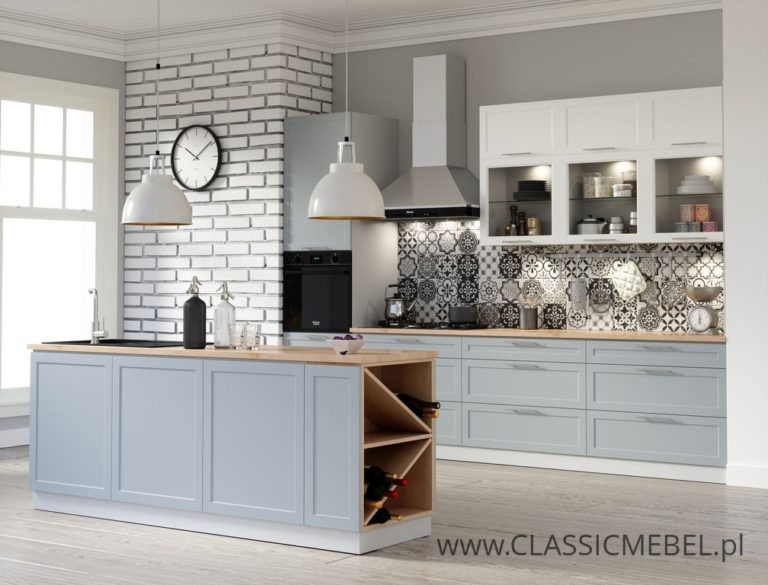 Meble Kuchenne Navia  Ramka Błękit Mat - Layman Zestaw Dla Klienta