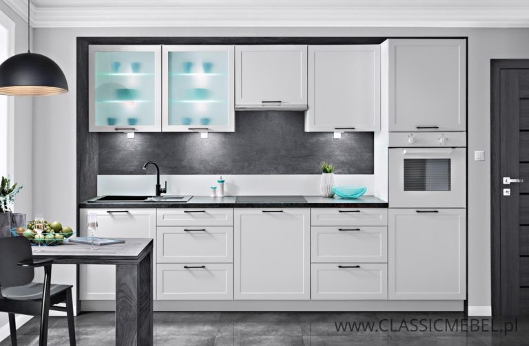 MEBLE KUCHENNE NAVIA 1 RAMKA MAT TAFLA POŁYSK - LAYMAN