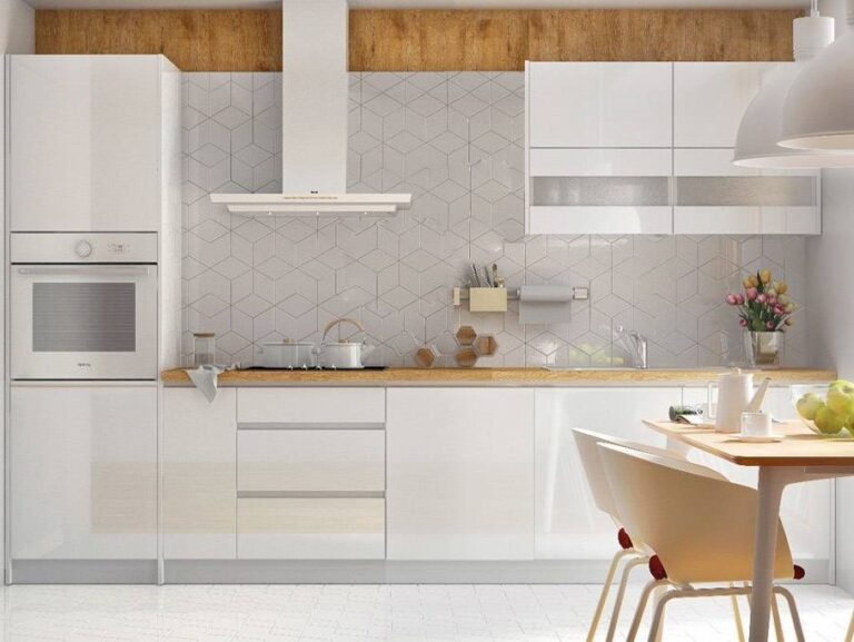 Meble Kuchenne Campari Biały Połysk / Dąb Craft Złoty