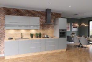 Meble Kuchenne Campari Szary Mat / Dąb Craft Złoty