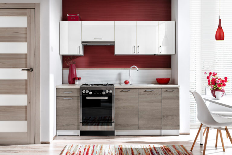 Meble Kuchenne Max Biały Połysk + Dąb Nelson 2.1 m - Layman