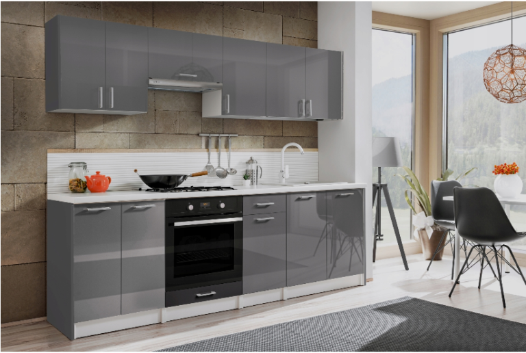 Meble Kuchenne Max Szary Połysk Zestaw Na Zamówienie