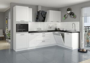 Meble Szafki Kuchenne Luna Ramka Biały Mat / Biały Mat