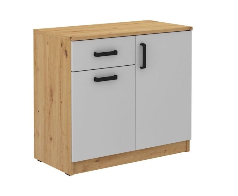 Komoda niska Malta 820 2F 1S - Dąb Artisan/Light Grey - Lempert