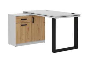Biurko + Komoda Malta 140 - Light Grey/Dąb Artisan - Lempert