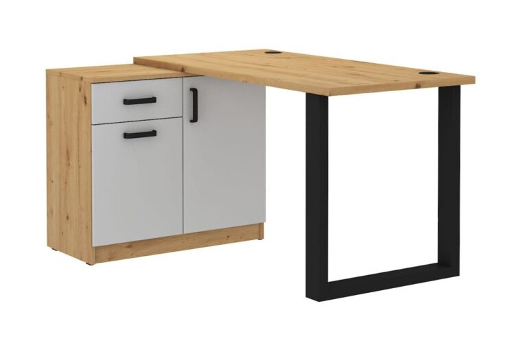 Biurko + Komoda Malta 130 - Dąb Artisan/Light Grey - Lempert