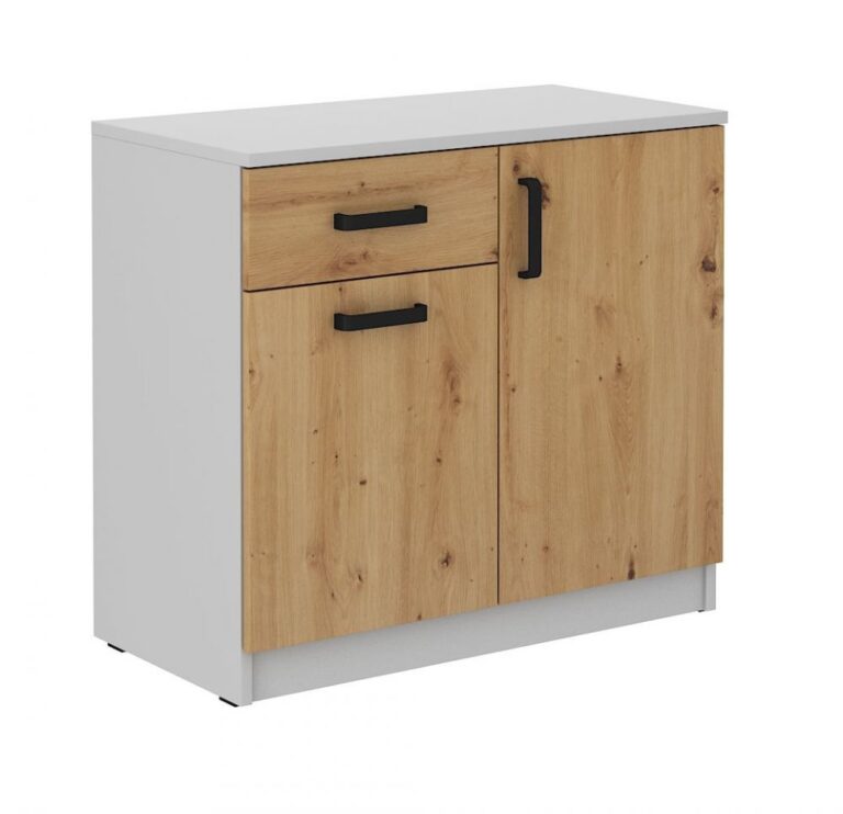 Komoda niska Malta 820 2F 1S - Light Grey/Dąb Artisan - Lempert