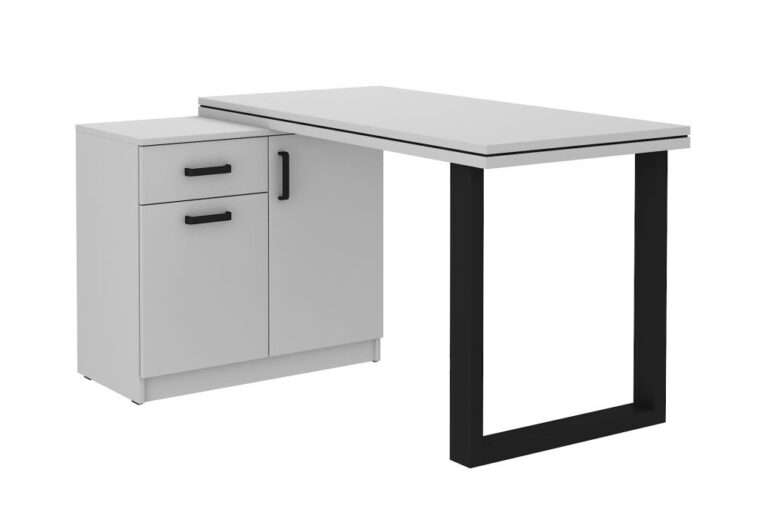 Biurko + Komoda Malta 140 - Light Grey/Light Grey - Lempert