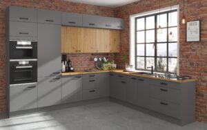 Meble Szafki Kuchenne Ava Nessa Lamele Narożna + Blaty