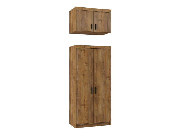 Szafa Elena 2D  z Nadstawką – Dąb Lefkas, Dąb Sonoma, Biała - Lempert