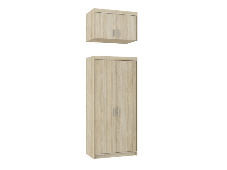 Szafa Elena 2D  z Nadstawką – Dąb Sonoma, Dąb Lefkas, Biała - Lempert