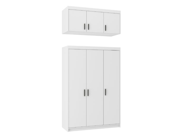 Szafa Elena 3D z Nadstawką – Biała, Dąb Lefkas, Dąb Sonoma - Lempert