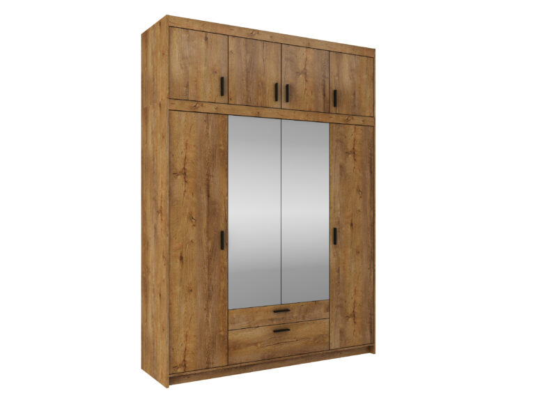 Szafa Elena 4D – Dąb Lefkas Lustro i Nadstawka - Lempert
