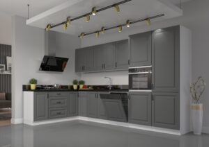 Meble Szafki Kuchenne Stilo W Stylu Skandynawskim Dust Grey Ramka / Biały - Lempert