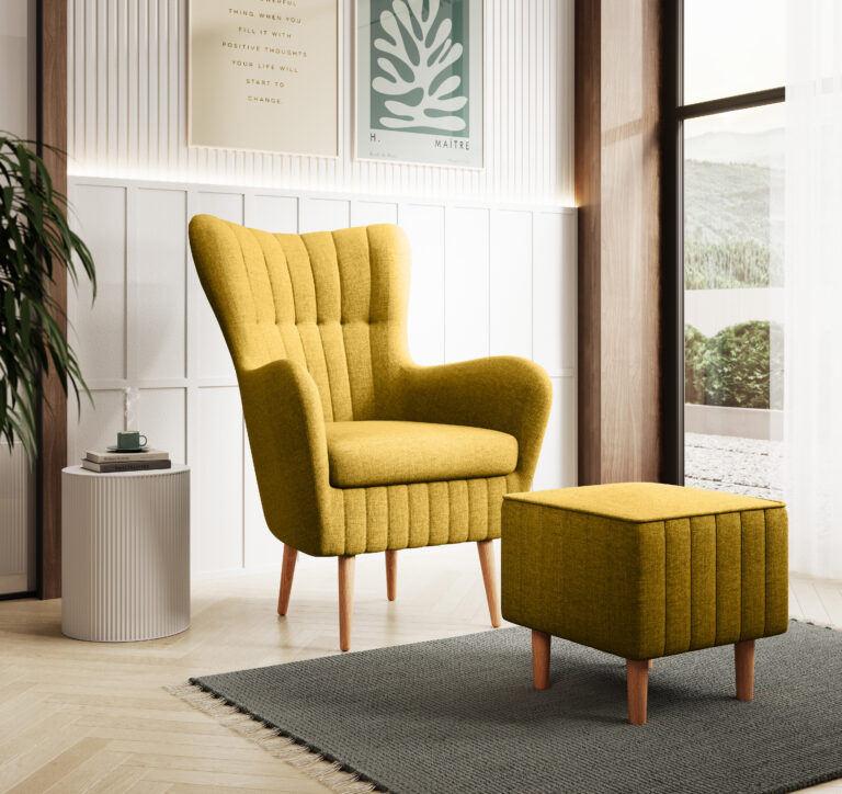 Fotel Skandynawski Bari Tkanina Plamoodporna - Asterix