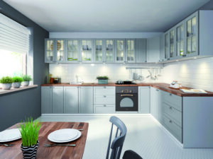 Meble Szafki Kuchenne Linea Szary Mat Zestaw Narożny 230 cm na 350 cm - Gała