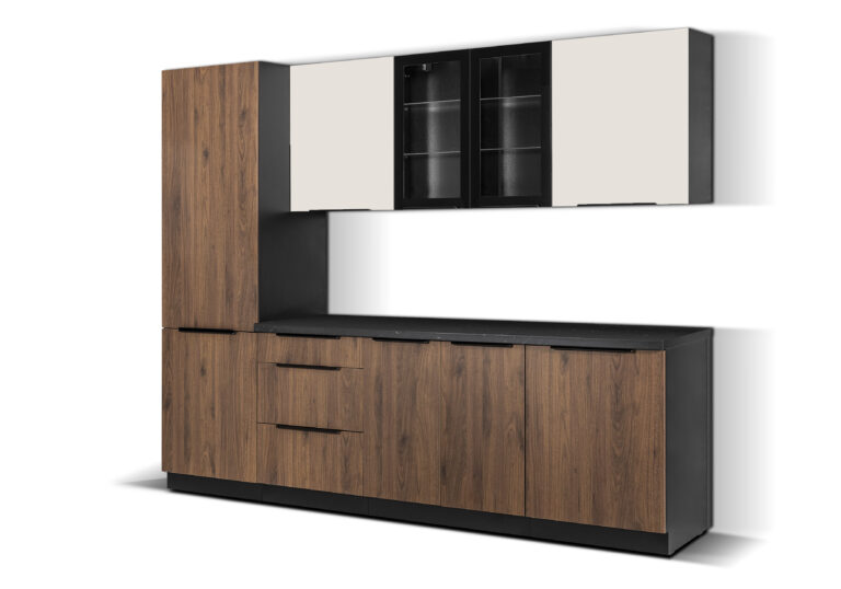 Meble Szafki Kuchenne Arona Kaszmir/Monza Orzech Okapi 260 cm - Lempert
