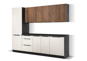 Meble Szafki Kuchenne Monza Orzech Okapi/Arona Kaszmir 260 cm - Lempert