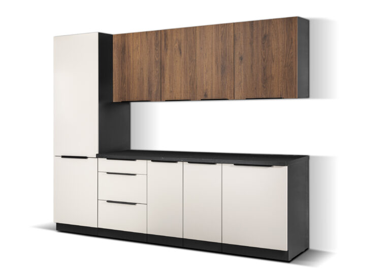 Meble Szafki Kuchenne Monza Orzech Okapi/Arona Kaszmir 260 cm - Lempert