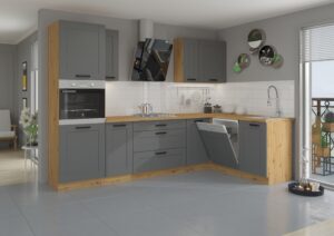 Meble Szafki Kuchenne Luna Ramka Dust Grey / Dąb Artisan - Lempert