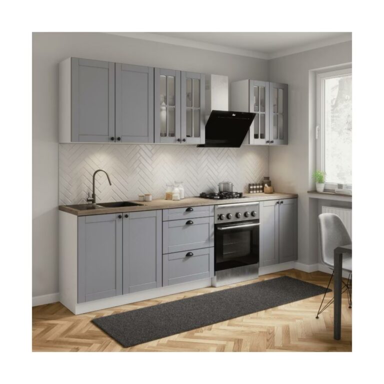 Meble Szafki Kuchenne Linea Szary Mat 200 cm - Gała